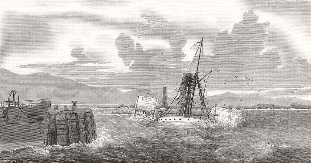 CHINA. The recent gale. Wreck of the Zhoushan at Ardrossan 1874 old print